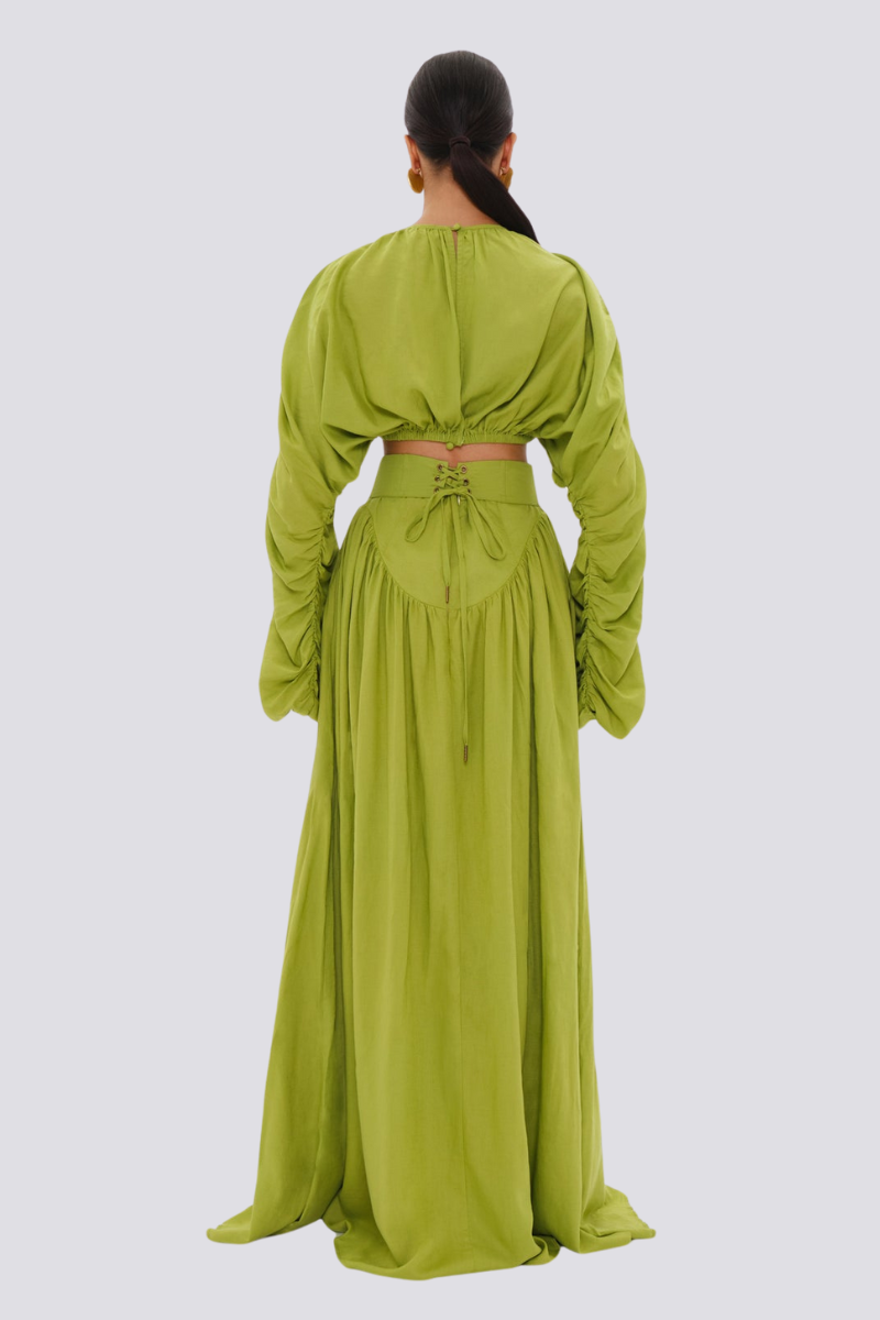 Adalicia Long Sleeve Ruched Skirt Set