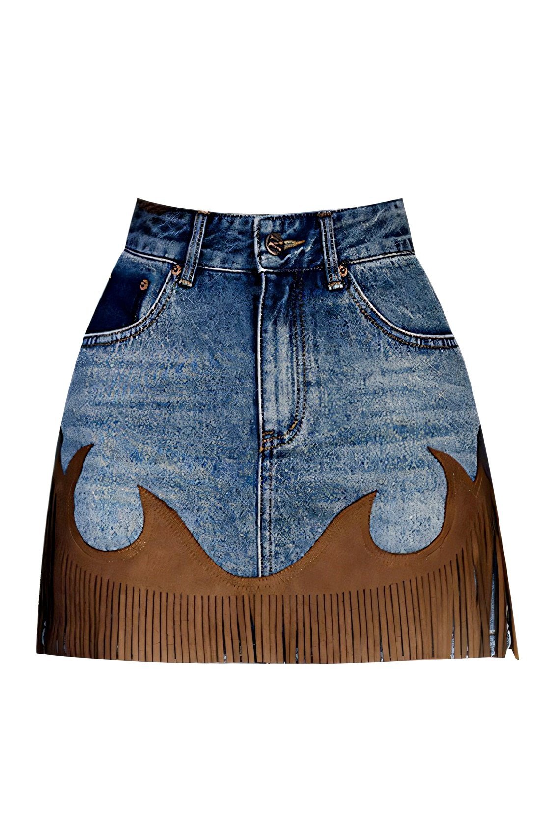 Heidi Splice Tassel denim minikjol