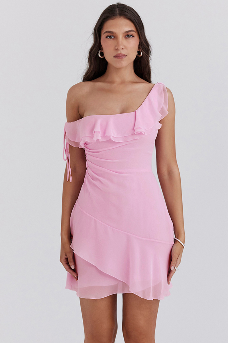 ANISSA OFF Axel Ruffle Mini Dress